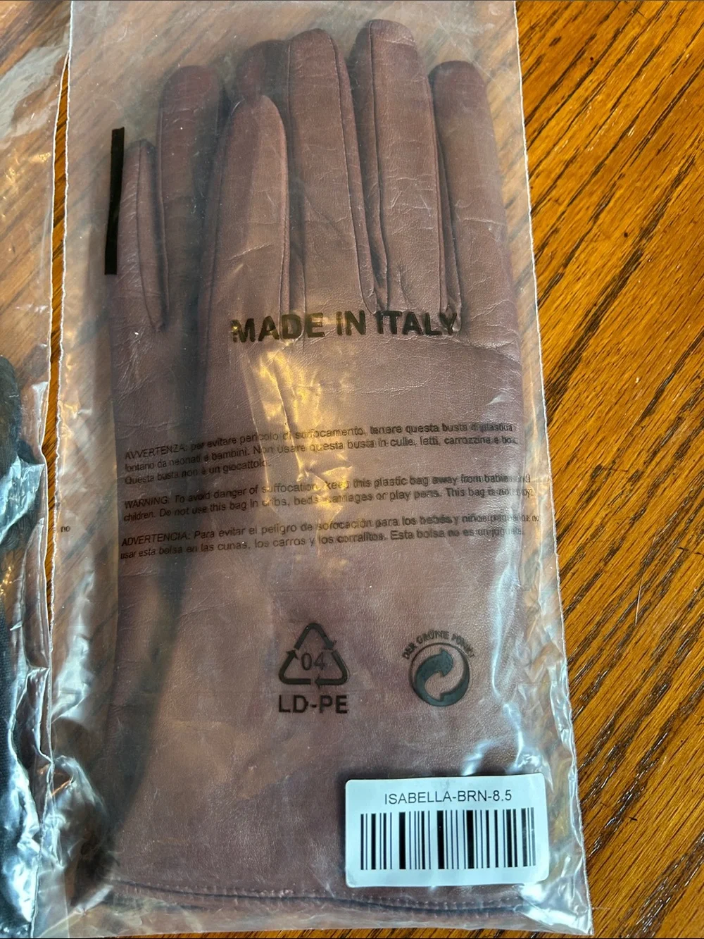 Fratelli Orsini Brown Italian Lambskin Leather Gloves- women’s 8.5